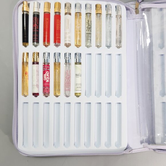 Jafra Mini 7ml Perfume 60 Bottle Storage Organizer Purple Travel Shoulder Bag - Picture 10 of 16